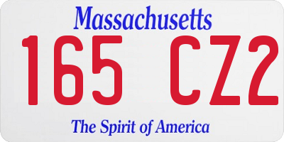 MA license plate 165CZ2