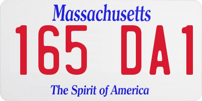 MA license plate 165DA1