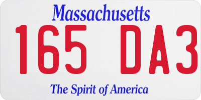 MA license plate 165DA3