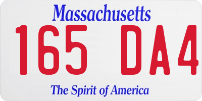 MA license plate 165DA4