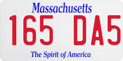 MA license plate 165DA5
