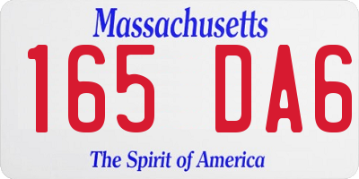 MA license plate 165DA6