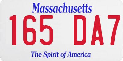 MA license plate 165DA7