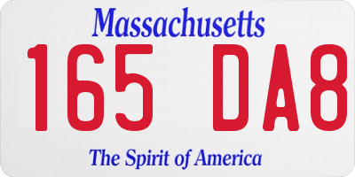 MA license plate 165DA8