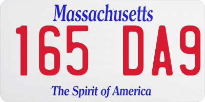 MA license plate 165DA9