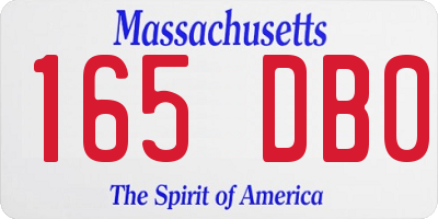 MA license plate 165DB0