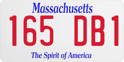 MA license plate 165DB1