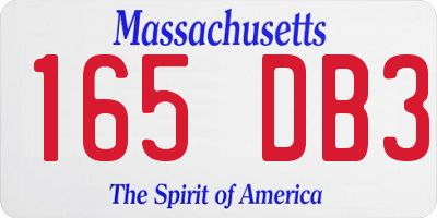 MA license plate 165DB3