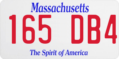 MA license plate 165DB4