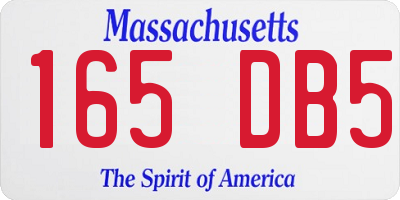 MA license plate 165DB5