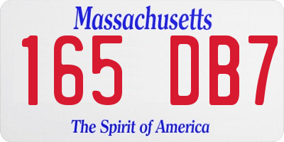 MA license plate 165DB7