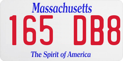 MA license plate 165DB8