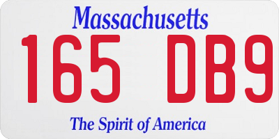 MA license plate 165DB9