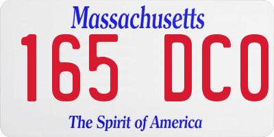 MA license plate 165DC0