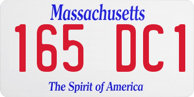 MA license plate 165DC1