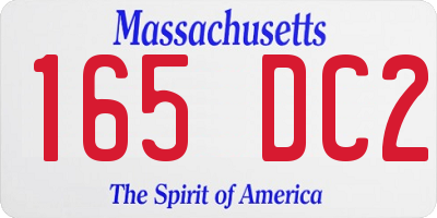 MA license plate 165DC2
