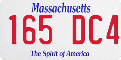 MA license plate 165DC4