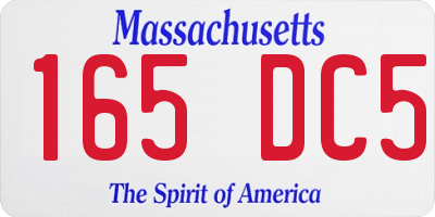 MA license plate 165DC5