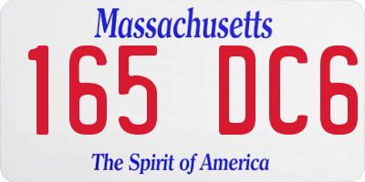MA license plate 165DC6