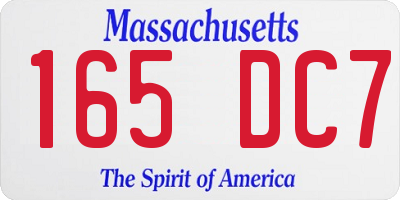 MA license plate 165DC7