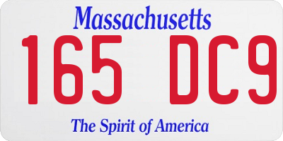 MA license plate 165DC9