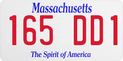MA license plate 165DD1