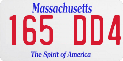 MA license plate 165DD4