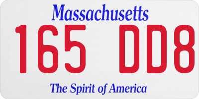 MA license plate 165DD8