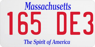 MA license plate 165DE3