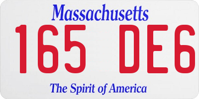 MA license plate 165DE6