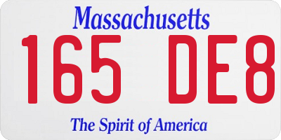 MA license plate 165DE8