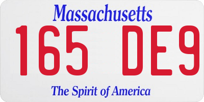 MA license plate 165DE9