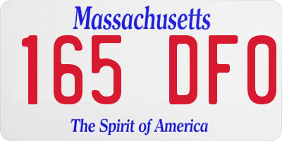 MA license plate 165DF0