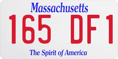 MA license plate 165DF1