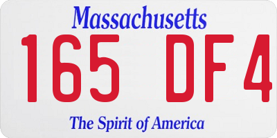 MA license plate 165DF4