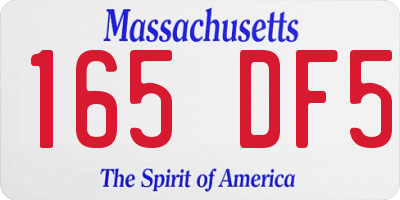 MA license plate 165DF5