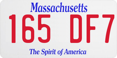 MA license plate 165DF7