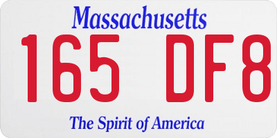 MA license plate 165DF8