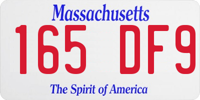 MA license plate 165DF9
