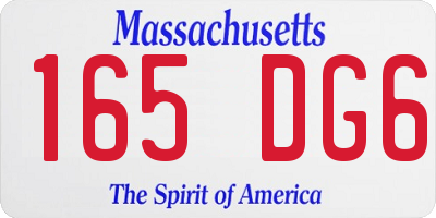 MA license plate 165DG6