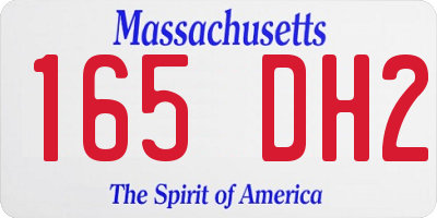 MA license plate 165DH2