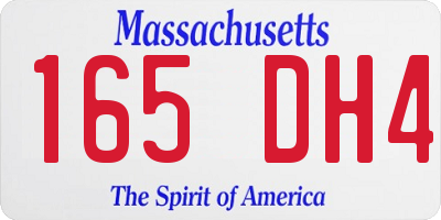MA license plate 165DH4