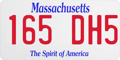 MA license plate 165DH5