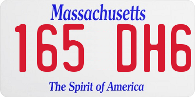 MA license plate 165DH6