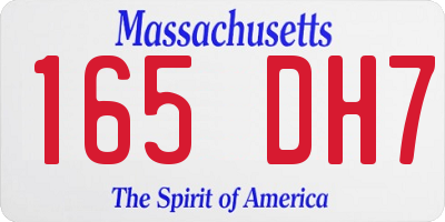 MA license plate 165DH7