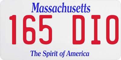 MA license plate 165DI0