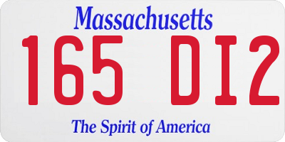 MA license plate 165DI2