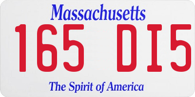 MA license plate 165DI5