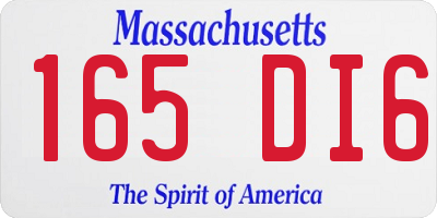 MA license plate 165DI6