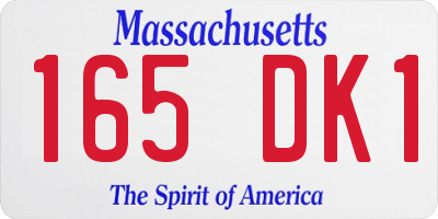 MA license plate 165DK1
